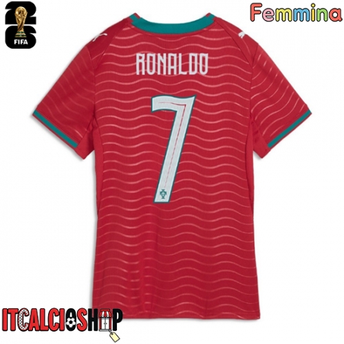 Portogallo Cristiano Ronaldo #7 Prima Maglia Femmina Mondiali 2026 Manica Corta